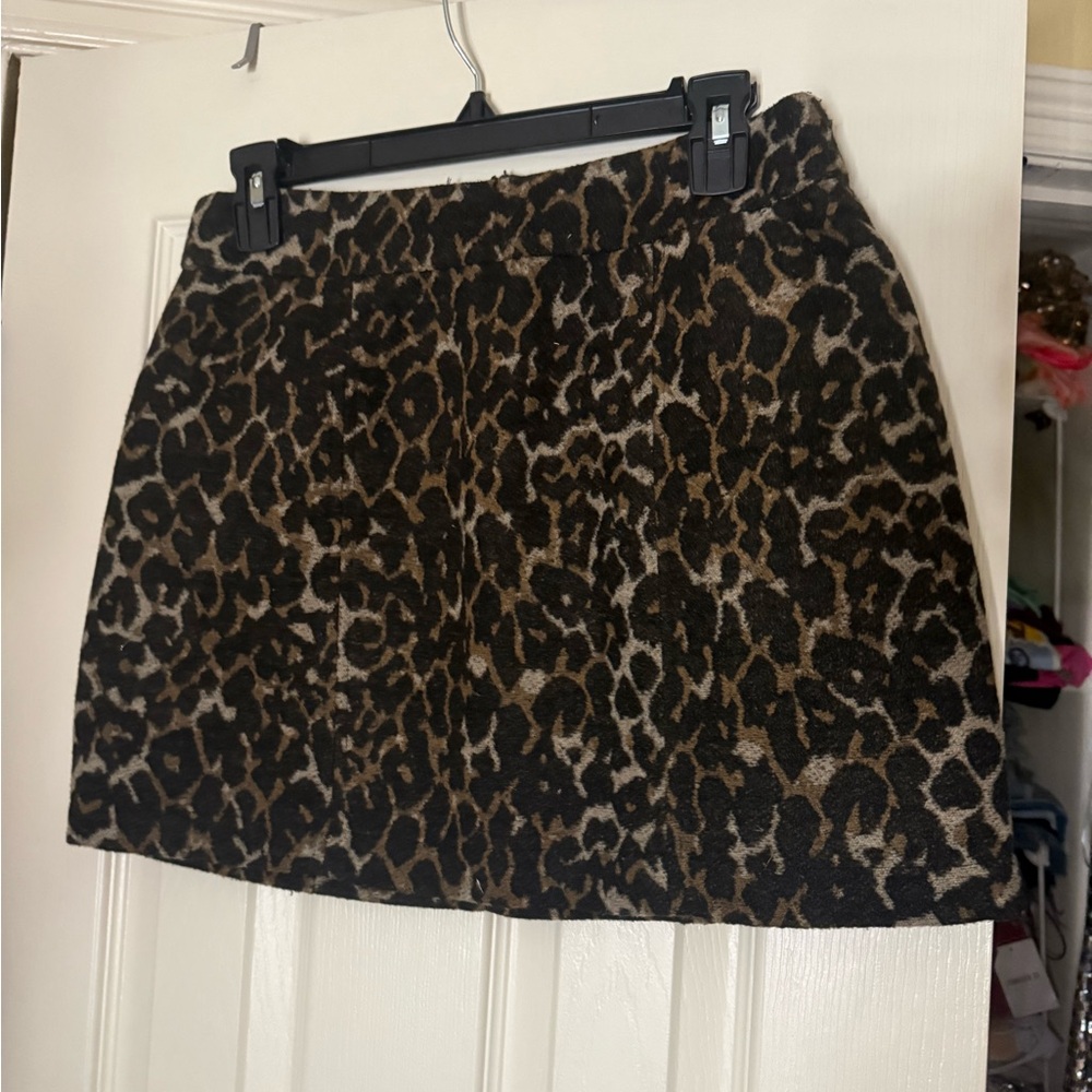 Forever 21 Leopard Print Mini Skirt - Black & Brown